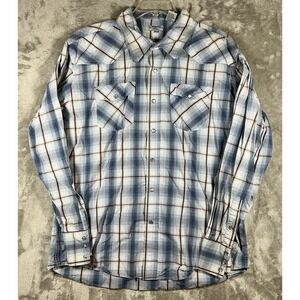 Avalon Vintage Shirt Men's XL Western Pearl Snap Plaid Cowboy Long Sleeve Check